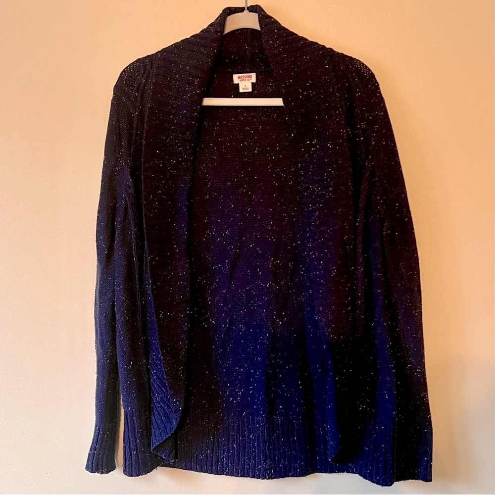 Navy Blue Confetti Knit Cardigan